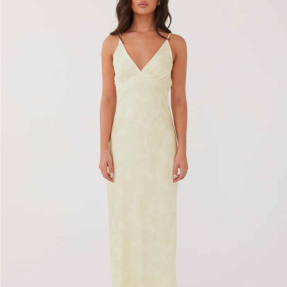 Peppermayo Pale Yellow Maxi Slip Dress